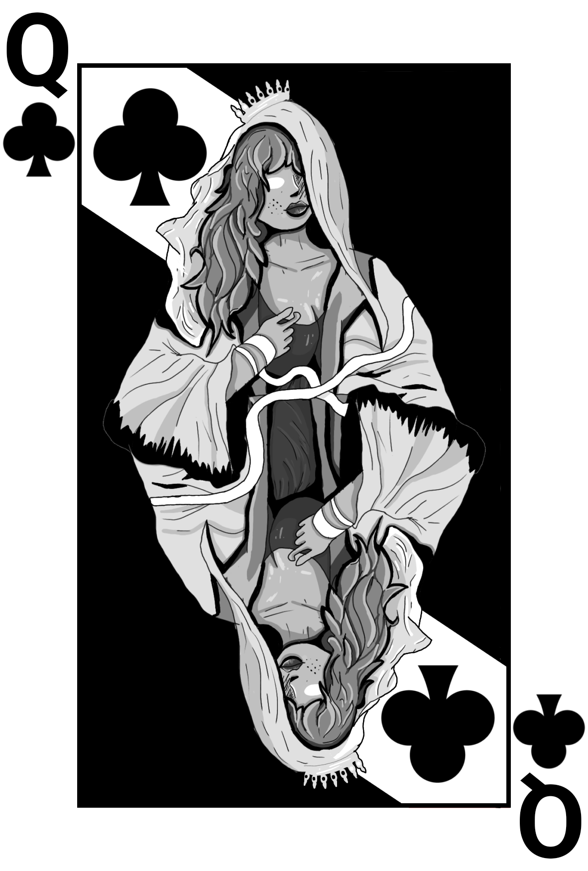 Noir Deck queen of clubs